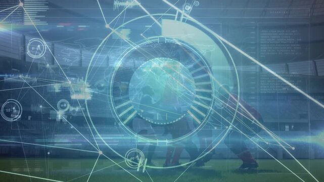 Animation of connections over diverse soccer players