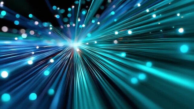 Abstract Light Stream: A mesmerizing visual of light streaks radiating outward from a central point, evoking a sense of speed, energy, and interconnectedness. 