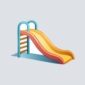 Colorful playground slide for kids outdoor fun and recreation.