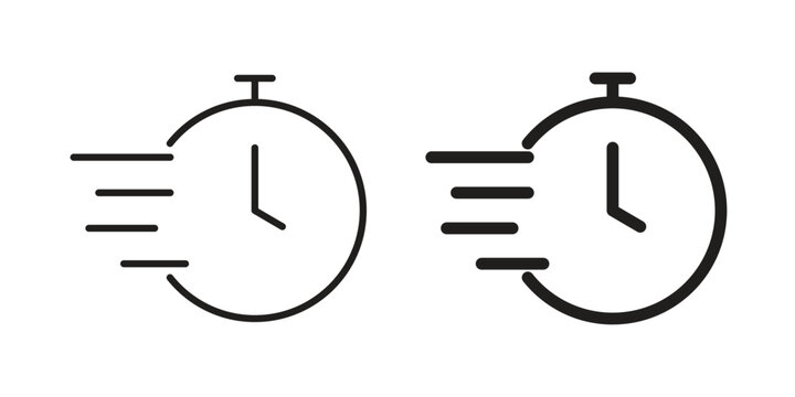 Time fast icon linear symbol. Vector Designs.