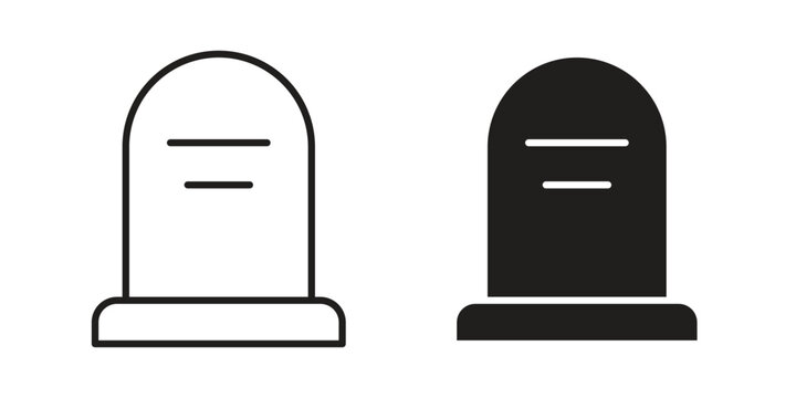 Tombstone icon linear symbol. Vector Designs.