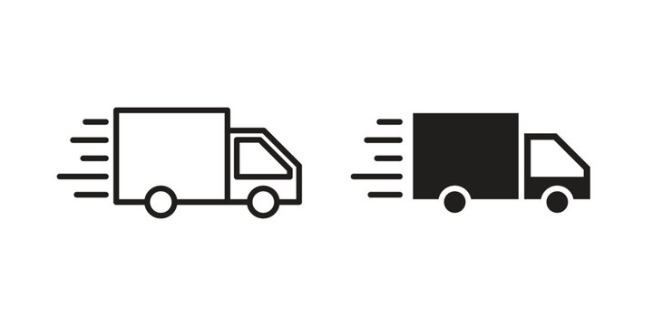 Truck icon linear symbol. Vector Designs.