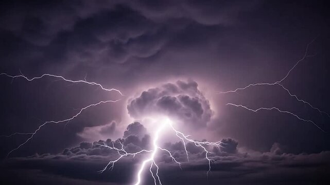Dramatic Timelapse Captures Intense Lightning Storms with Flashes and Dark Clouds