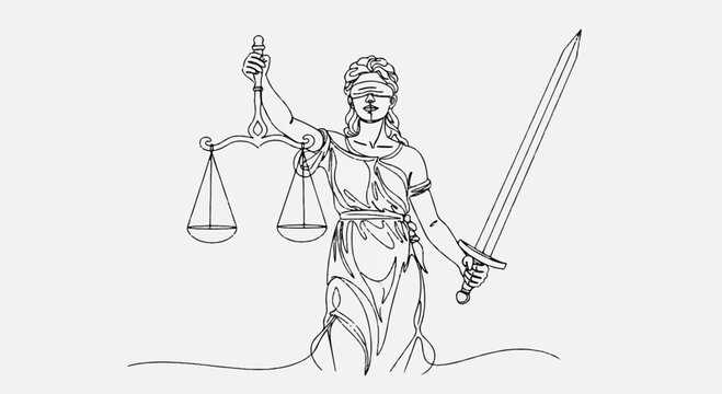 Justitia the goddess of justice holding scales and sword symbolizing law and order fairness and truth