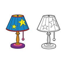 Obraz premium coloring book for kid lamp vector 