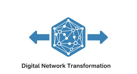 Fototapeta premium Depiction of Digital Network Transformation and Flow of Information, Data, and Connectivity
