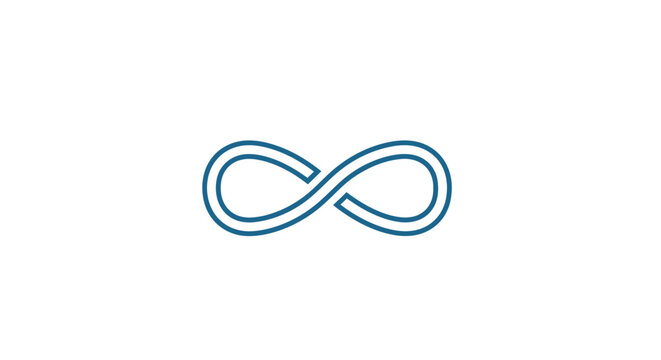 Infinity symbol illustration on a white background, minimal design, endless loop concept