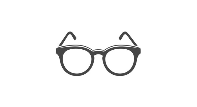 Minimalist Eyeglasses Illustration on White Background, Clean and Stylish, Simple Design