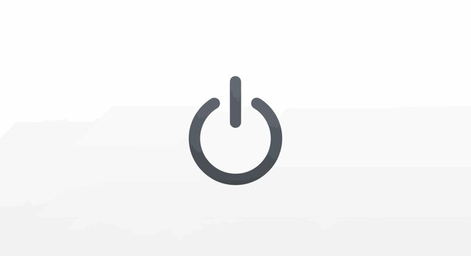 Minimalist Power Icon on White Background, Symbolic of Start, Stop, or Toggle