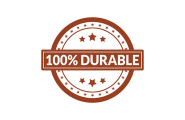Obraz premium A circular brown stamp icon with stars featuring the text 100 percent durable on a white background Vector, illustration Stamp Icon.