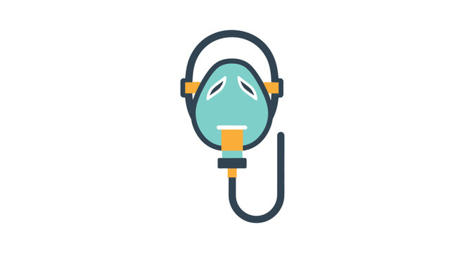 Illustration of an oxygen mask, vector design for respiratory assistance and medical care