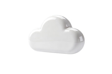 Obraz premium A shiny white cloud shaped object sits on a plain background