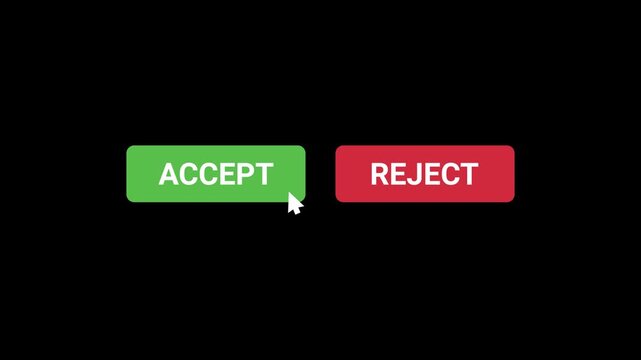 Accept reject button animation video
