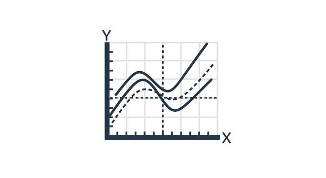 Abstract graphical representation of data analysis showcasing multiple trend lines and x/y axis