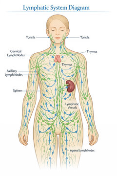 Human Immune System &ndash; Lymph Nodes, Vessels and Fluid Circulation Pathways