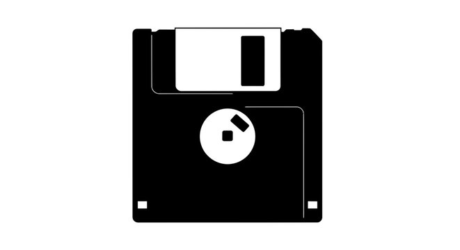 Black floppy disk icon