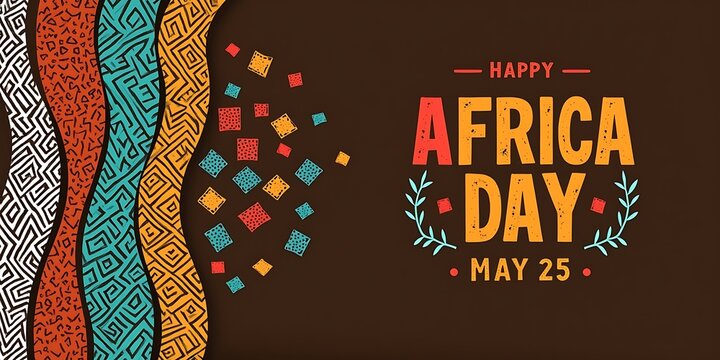 africa day background with colorful african pattern