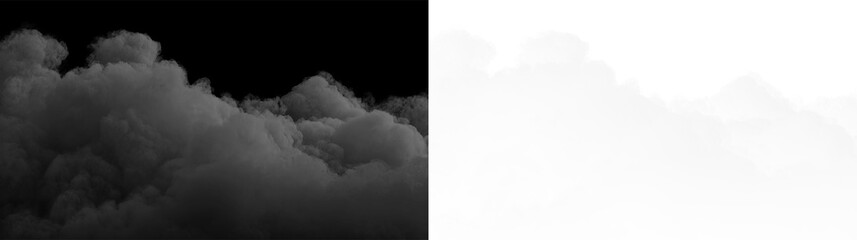 Clouds drift on a transparent background without any clear shapes or forms during daylight hours in a bright sky © Liubov