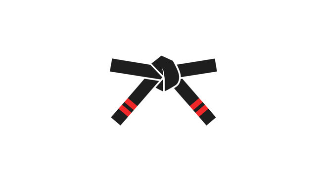 Minimalist Black Belt Illustration Depicting Martial Arts Rank and Symbolic Strength