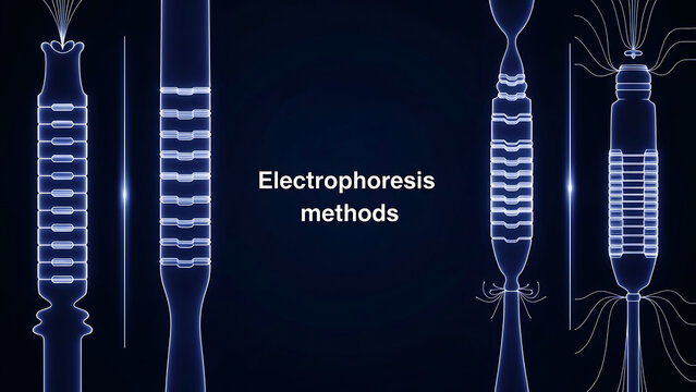 Electrophoresis methods scientific laboratory technique for separating DNA RNA or protein molecules based on size and charge in gel or membrane
