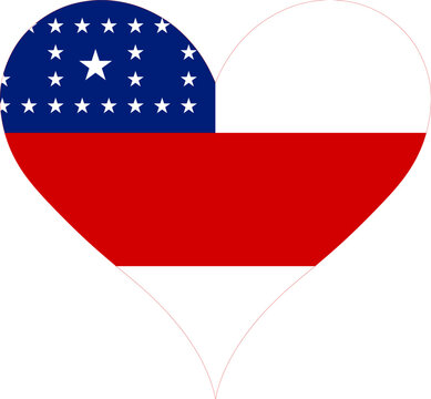 Amazonas Heart Shape Flag Vector Sign