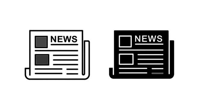 Vector illustration of newspaper icon set, news paper symbol, vector illustration