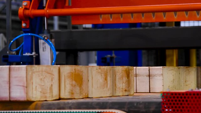 Brick factory. Production line at a factory for the production of building materials