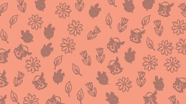 Seamless Floral Pattern Background Pink Peach Decorative Textile