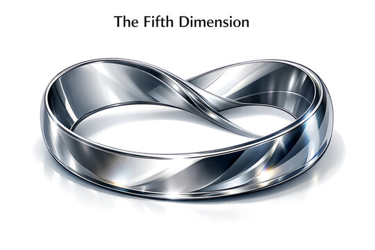 Silver infinity ring mobius strip metallic loop shape isolated on white background