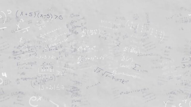 Animation of mathematical equations on green background