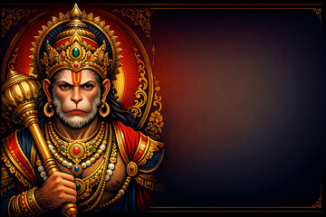 Obraz premium Hanuman Janmastav Festival Design | Bajrangbali Jayanti Spiritual Poster HD
