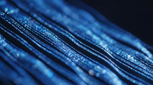 Close-up of blue cables or wires.