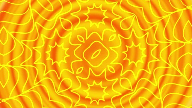 Vibrant Abstract Yellow Kaleidoscope Background for Creative Projects