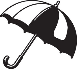 Red umbrella vector illustration provides open shelter and rain protection for safety in autumn weather, featuring a 3d concept handle isolated on white. © Shadikul