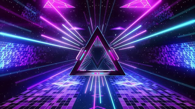 Retro Neon Triangle 01
