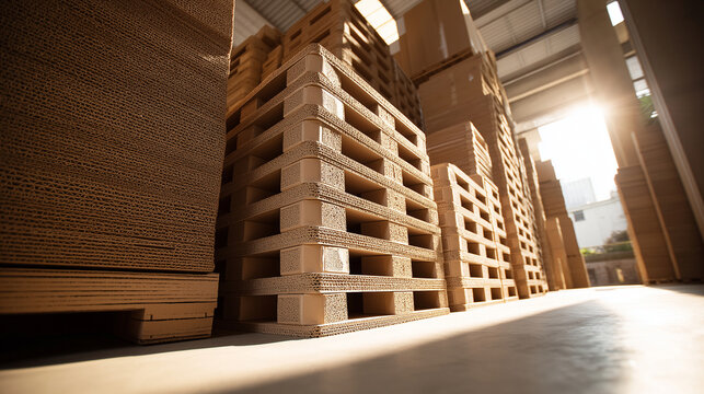 Heavy-duty shipping pallets made from 100% recycled cardboard.