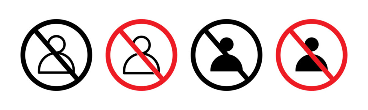 No account sign set. vector illustration