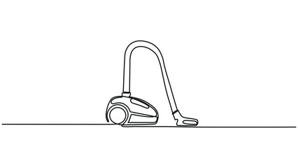 A vacuum cleaner positioned on a flat surface with an upright hose attachment. © Graphix Desk