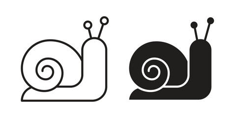 Snail icon concept. Silhouette, glyph symbol. Isolated design. © Siyan