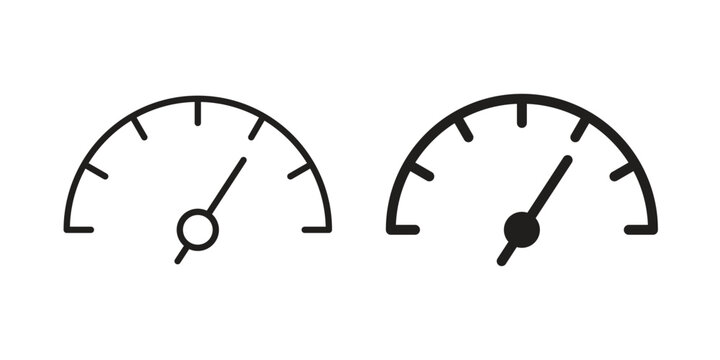 Speedometer icon concept. Silhouette, glyph symbol. Isolated design.