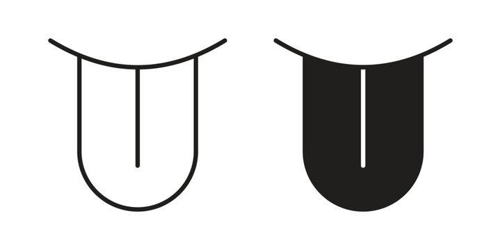 Tongue icon concept. Silhouette, glyph symbol. Isolated design.