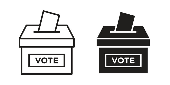Voting icon concept. Silhouette, glyph symbol. Isolated design.