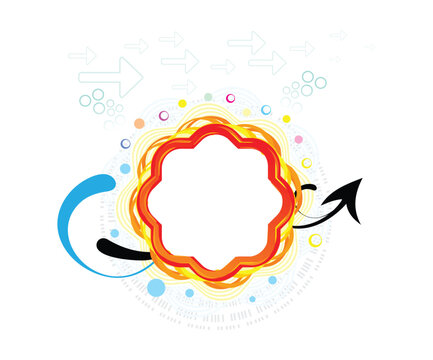 abstract artistic creative orange circle explode.eps