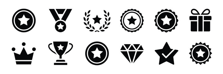 Obraz premium Award winner icon in flat and silhouette design