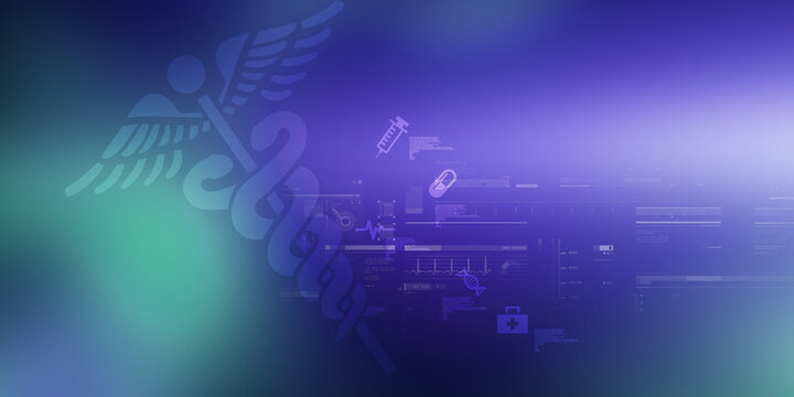 2d illustration caduceus medical symbol