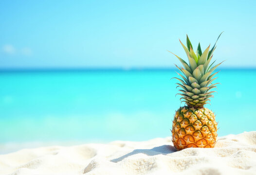 pineapple on the sea beach