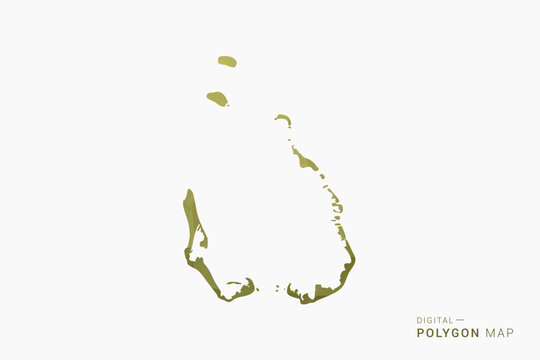 Cocos Islands polygon map vector illustration in low poly geometric style, soft pastel colors with Olive green, clean silhouette on solid background, ideal for infographic.