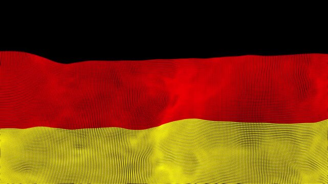 Realistic Germany National Flag Ripple Animation with Black Red and Gold Stripes. Seamless Loop of Germany Flag Waving Against Blue Sky Background