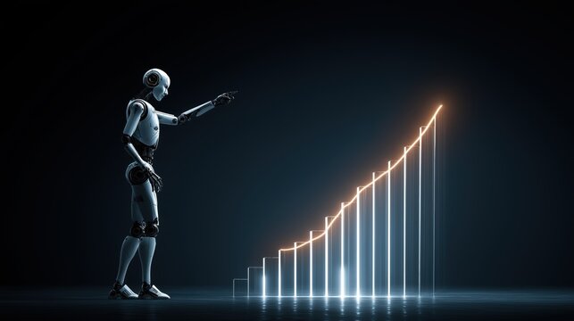 Humanoid robot accelerating business metrics with AI