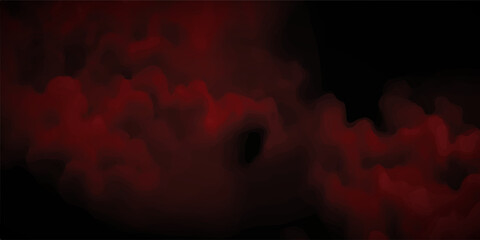 Realistic red smoke or haze, overlay effect on a transparent background. Hot fire and flame, magic fog, vapor on floor. Abstract vector illustration © Rafi